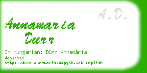 annamaria durr business card
