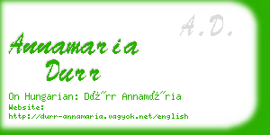 annamaria durr business card